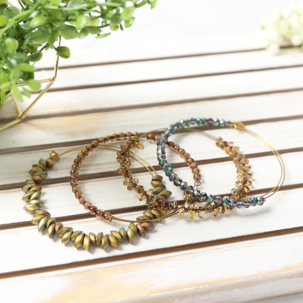 4 Pc Bangle Set Earth Tones - NEW!